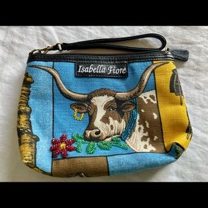 Isabella Fiore beaded Texas Western Cowboy clutch/wristlet